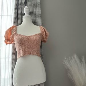 Abercrombie & Fitch Floral Ruched Top - Orange